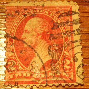 1894 GEORGE WASHINGTON TYPE 2 CARMINE 2 CENT STAMP